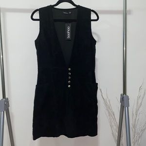 Corduroy Plunge Shift Dress